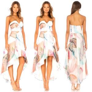 REVOLVE Parker Black Jada Combo Strapless Dress TigerLily Brushstroke
